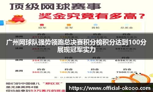 广州网球队强势领跑总决赛积分榜积分达到100分展现冠军实力